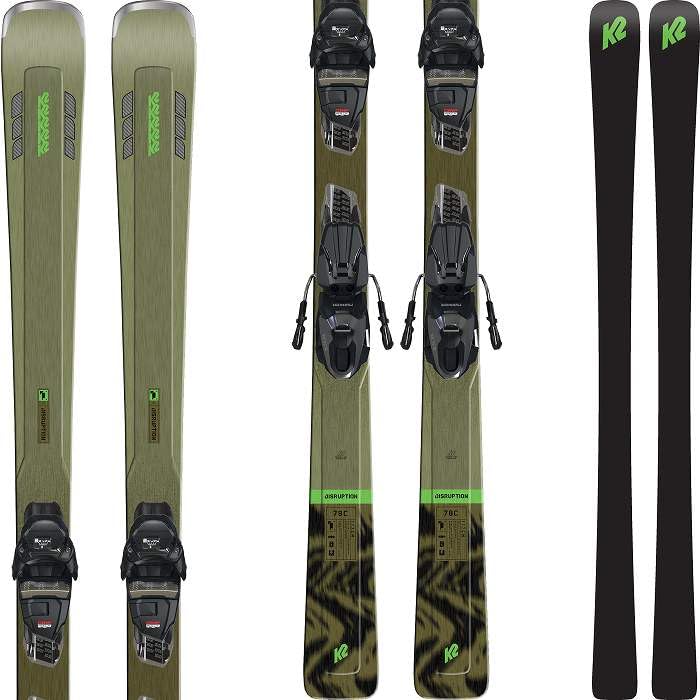 K2 スキー板 DISRUPTION 78C グリーン/ブラックビンディング付 K2 Disruption 78C レビュー